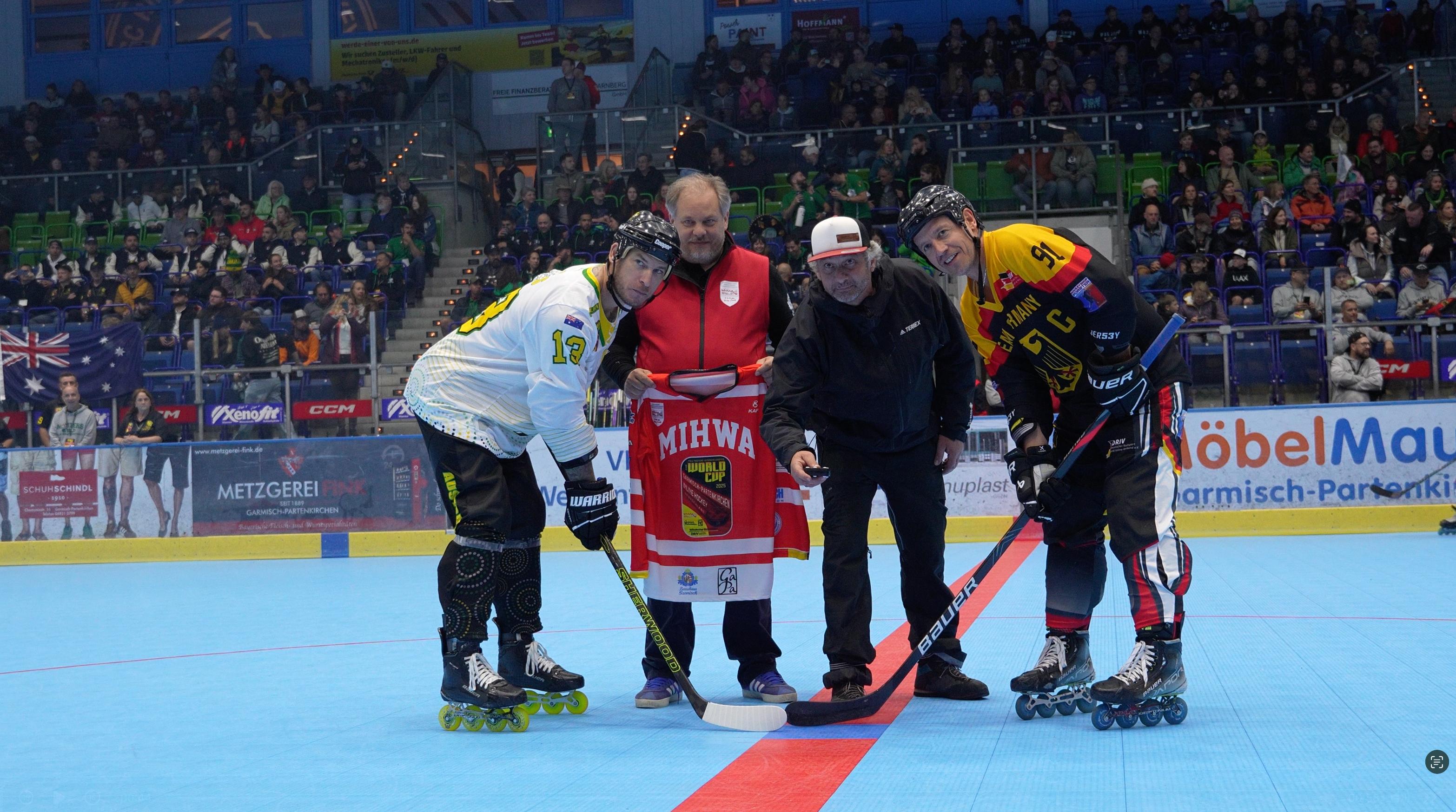 Drama and tension in the Olympic Ice Arena as Germany are bested by resplendent Australia Masters in the opening match of the 2025 MIHWA World Cups.